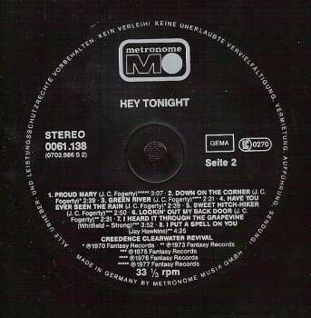 LP Creedence Clearwater Revival: Hey Tonight