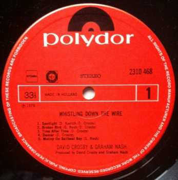 LP Crosby & Nash: Whistling Down The Wire
