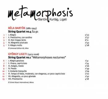 CD Béla Bartók: Metamorphosis