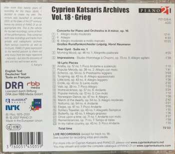 CD Edvard Grieg: Katsaris Plays Grieg