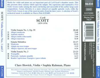 CD Cyril Scott: Violin Sonatas Nos. 1 And 3 ; Sonata Melodica