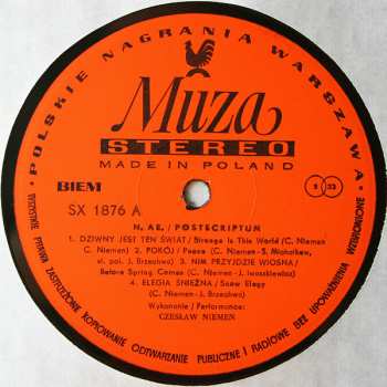 LP Czesław Niemen: Postscriptum
