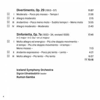 SACD Iceland Symphony Orchestra: Sinfonietta; Serenade For Strings; Symphony No. 3; Divertimento