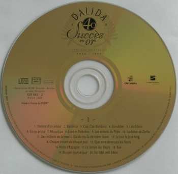 2CD Dalida: 40 Succès En Or