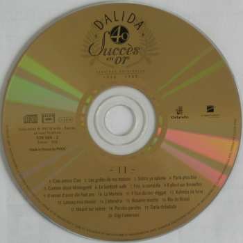 2CD Dalida: 40 Succès En Or