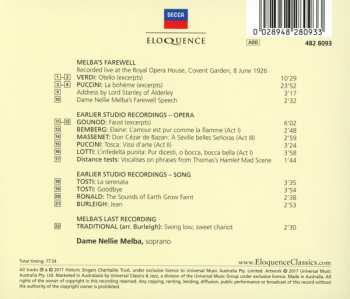 CD Giacomo Puccini: Melba's Farewell: Dame Nellie Melba's Famous Farewell From Covent Garden And Other Recordings