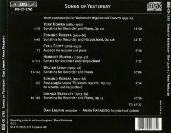 CD Dan Laurin: Songs Of Yesterday