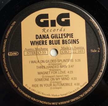 LP Dana Gillespie: Where Blue Begins