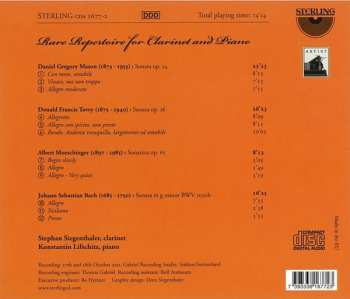 CD Johann Sebastian Bach:  Rare Repertoire for Clarinet and Piano  