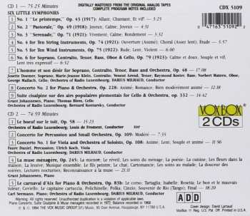 2CD Darius Milhaud: The 6 Little Symphonies, Le Boeuf Sur Le Toit, L'homme Et Son Désir, Others