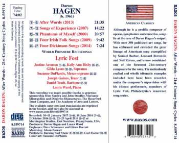 CD Daron Hagen: 21st-Century Song Cycles