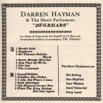 LP Darren Hayman: Bugbears