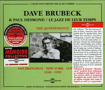 2CD Dave Brubeck: Le Jazz De Leur Temps - The Quintessence (San Francisco - New York - Los Angeles) 1948 -1959