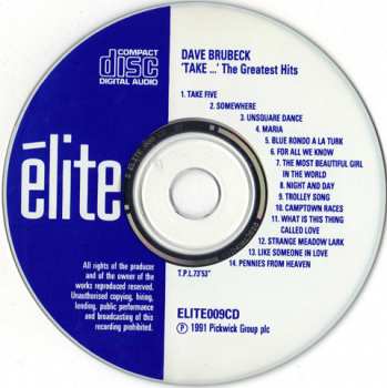 CD Dave Brubeck: 'Take...' The Greatest Hits