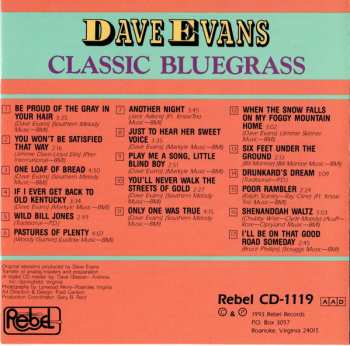CD Dave Evans: Classic Bluegrass