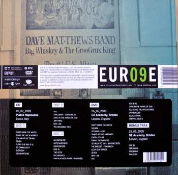 3CD/DVD/Doos Dave Matthews Band: Europe 2009 LTD