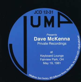 Album Dave McKenna: Jump Presents Dave McKenna Private Recordings At Keyboard Lounge