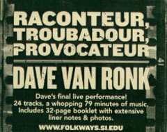 CD Dave Van Ronk: ...And The Tin Pan Bended, And The Story Ended...