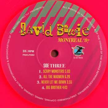 2LP David Bowie: Montreal '87 NUM | LTD | CLR