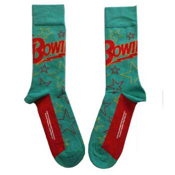 Merch David Bowie: David Bowie Unisex Ankle Socks: Stars Outline (green) (uk Size 4 - 7) 36 - 42