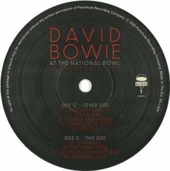 2LP David Bowie: At The National Bowl (UK Broadcast 1990) CLR