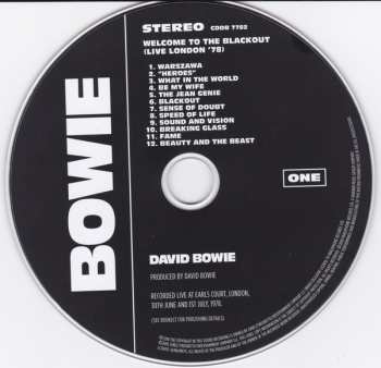 2CD David Bowie: Welcome To The Blackout (Live London '78)