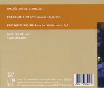 CD Ernst Krenek: Violin Sonatas - The Vienna Connection
