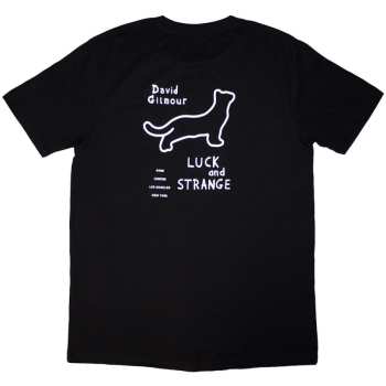 Merch David Gilmour: David Gilmour Unisex T-shirt: Luck & Strange Black Cat Strat (black) (back Print & Ex-tour) (small) S