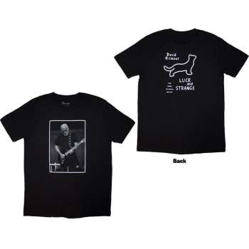 Merch David Gilmour: David Gilmour Unisex T-shirt: Luck & Strange Black Cat Strat (black) (back Print & Ex-tour) (small) S