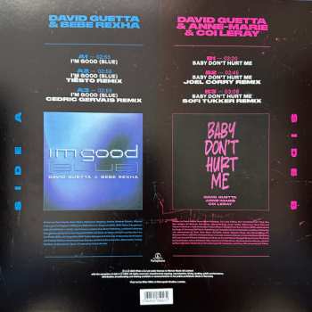LP David Guetta: I’m Good (Blue) / Baby Don't Hurt Me CLR | LTD