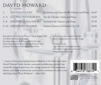 CD Johannes Brahms: David Howard Plays Clarinet Works