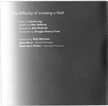 CD David Lang: The Difficulty Of Crossing A Field