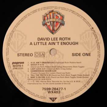 LP David Lee Roth: A Little Ain't Enough