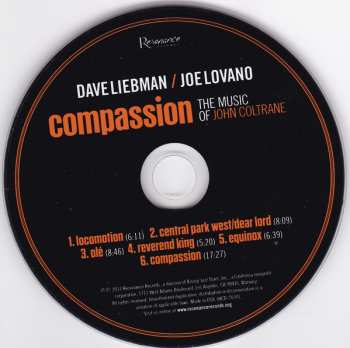 CD David Liebman: Compassion (The Music Of John Coltrane)