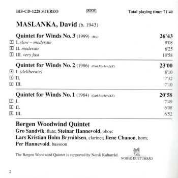 CD David Maslanka: Quintets Nos. 1 - 3