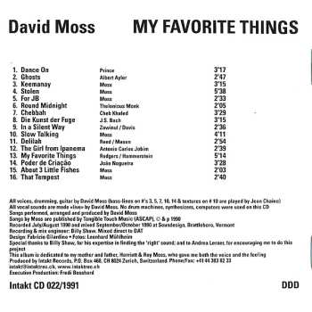 CD David Moss: My Favorite Things