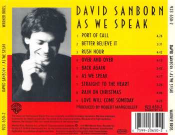 CD David Sanborn: As We Speak