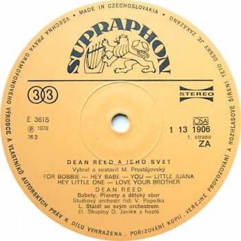 LP Dean Reed: Dean Reed A Jeho Svět