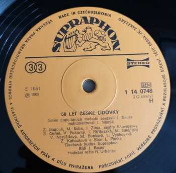 LP Dechová Hudba Supraphon: 50 Let České Lidovky