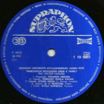 LP Dechový Orchestr Společenského Domu ROH Třineckých Železáren VŘSR V Třinci: Dechový Orchestr Společenského Domu ROH Třineckých Železáren VŘSR V Třinci