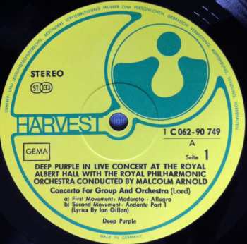 LP Deep Purple: Concerto For Group And Orchestra