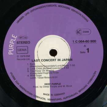 LP Deep Purple: Last Concert In Japan