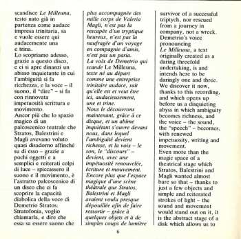 LP Demetrio Stratos: Le Milleuna