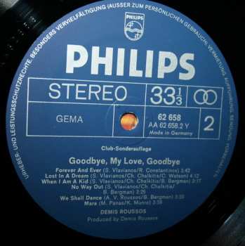 LP Demis Roussos: Goodbye, My Love, Goodbye