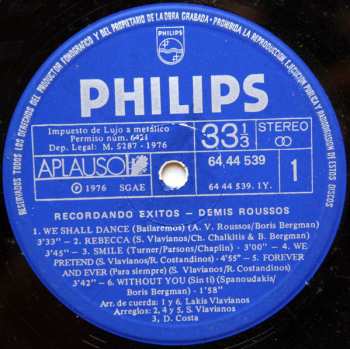 LP Demis Roussos: Recordando Exitos