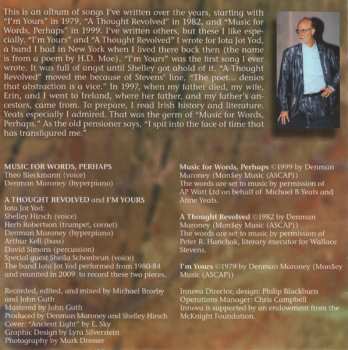 CD Denman Maroney: Music For Words, Perhaps