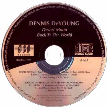 CD Dennis DeYoung: Desert Moon/Back To The World