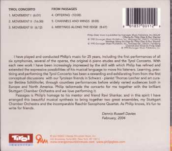 CD Philip Glass: Tirol Concerto For Piano And Orchestra And Selections From Passages