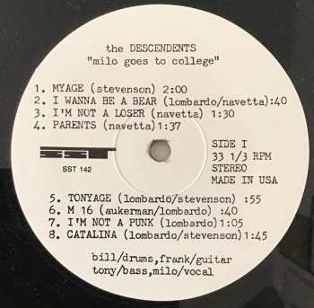 LP Descendents: Milo Goes To College
