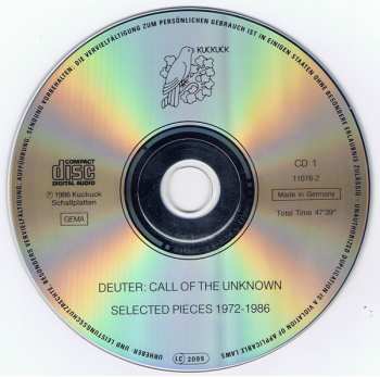 2CD Deuter: Call Of The Unknown - Selected Pieces 1972-1986